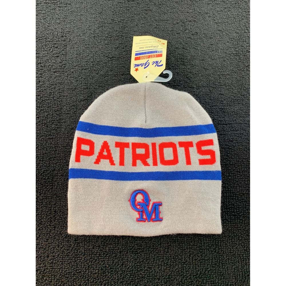 The Game Patriots Beanie Knit Hat Gray Blue Red EST 1986‎ Mens